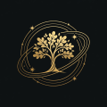 Orbit and Oak abstract tree and star logo